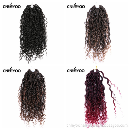 River Faux Locs Hair Red 18 Inch Factory Synthetic Goddess Faux Locs Crochet Braiding Hair Extension